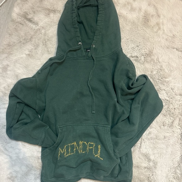 Green Hoodie with Mindful Embroidery - Picture 1 of 3